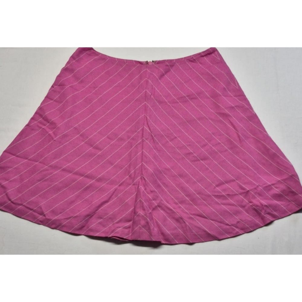Vintage brand More Dash than Cash women's pink pinstriped lined short skirt sz 6